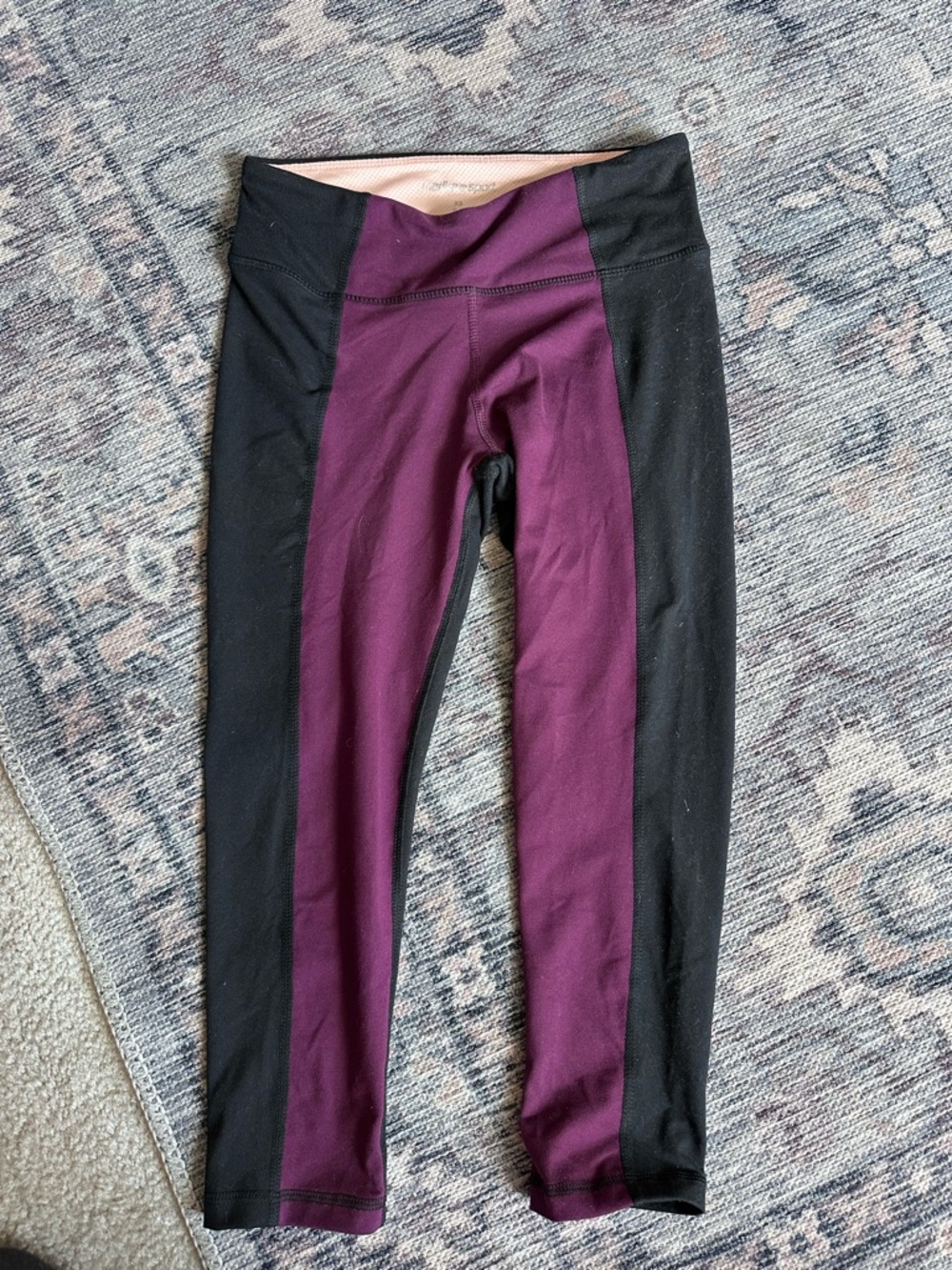 Marika Black & Plum Colorblock Active Leggings